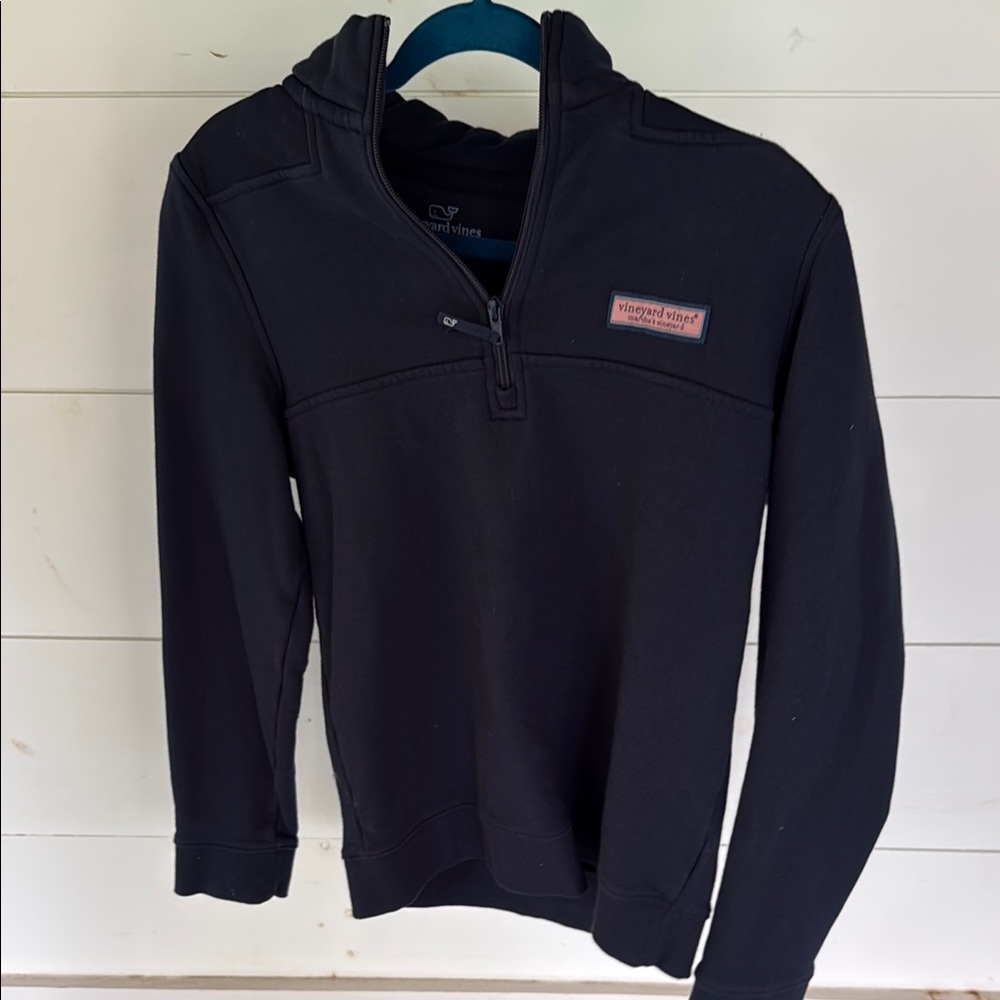 Vineyard Vines Kids Zip-Up Black Sweater